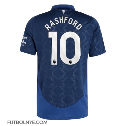 Camiseta Manchester United Marcus Rashford #10 Visitante Equipación 2024-25 manga corta